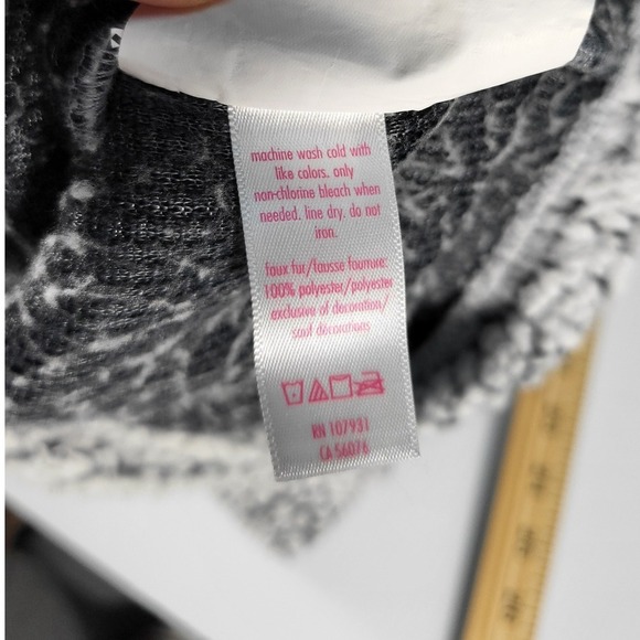 Justice Sherpa Pullover Cozy Quarter Snap Button Up Gray Blue Girls 12 - Picture 8 of 11